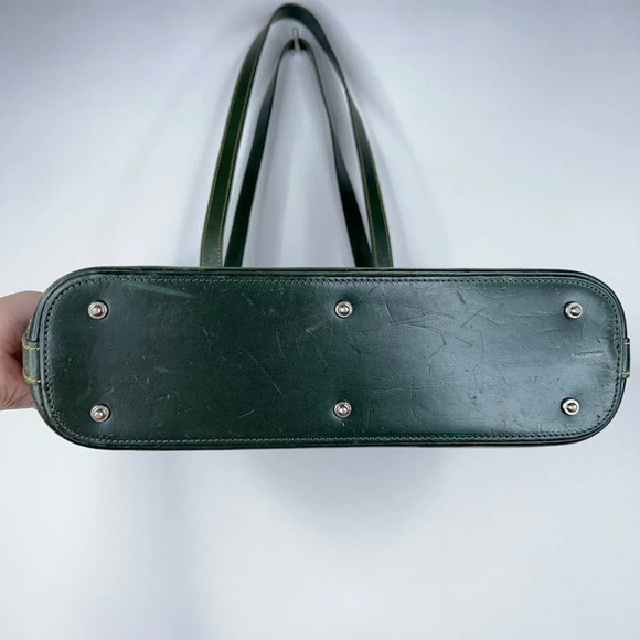 Dooney & Bourke Cabrio Leather Green Perforated Purse Top Handle Bag Classic - Picture 7 of 12